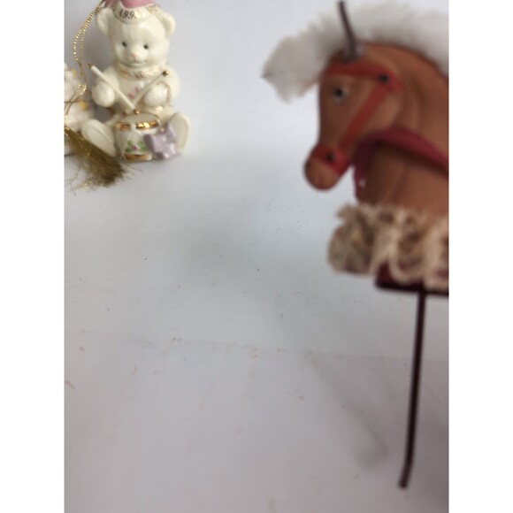 Vtg KURT ADLER Victorian Boy Wicker Horse Cart Porcelain Doll Christmas Ornament - Picture 4 of 5